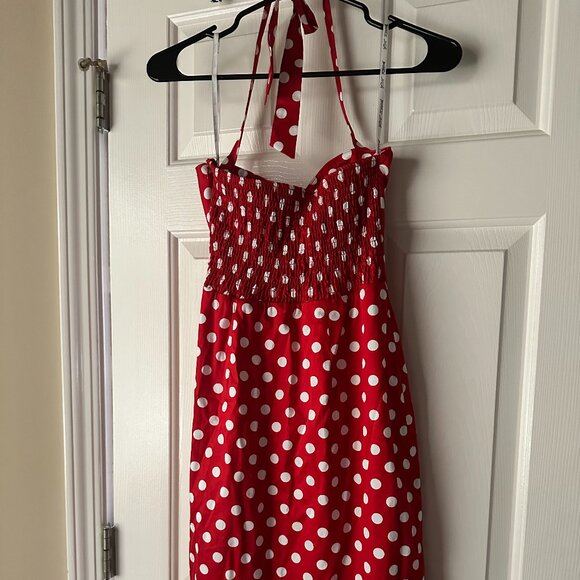 Vintage Betsey Johnson Halter Neck Polka Dot Dress - Picture 2 of 10